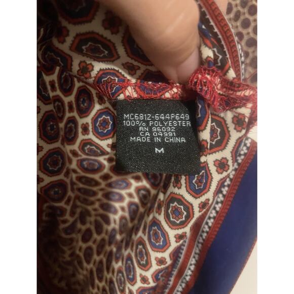 Cynthia Rowley Size Medium Geometric Print Shirt Top Blouse Boho Casual Career - Picture 5 of 5